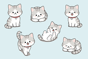 Gray Kitten Cartoon Set Collection, an Animal Illustration by Artpon Illustration (Thumbnail 2 of 3)