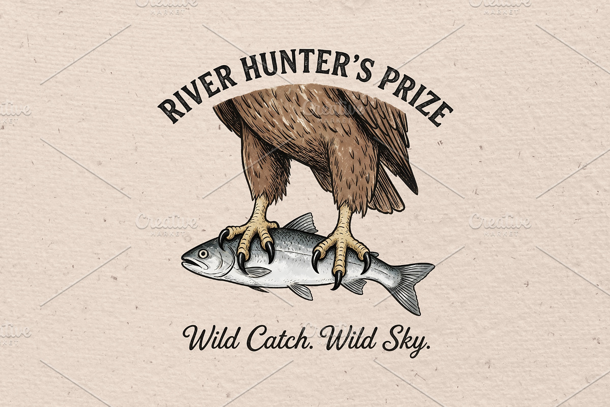 River hunter's prize illustration, an Animal Illustration by Vectorlina (Photo 1 of 5)