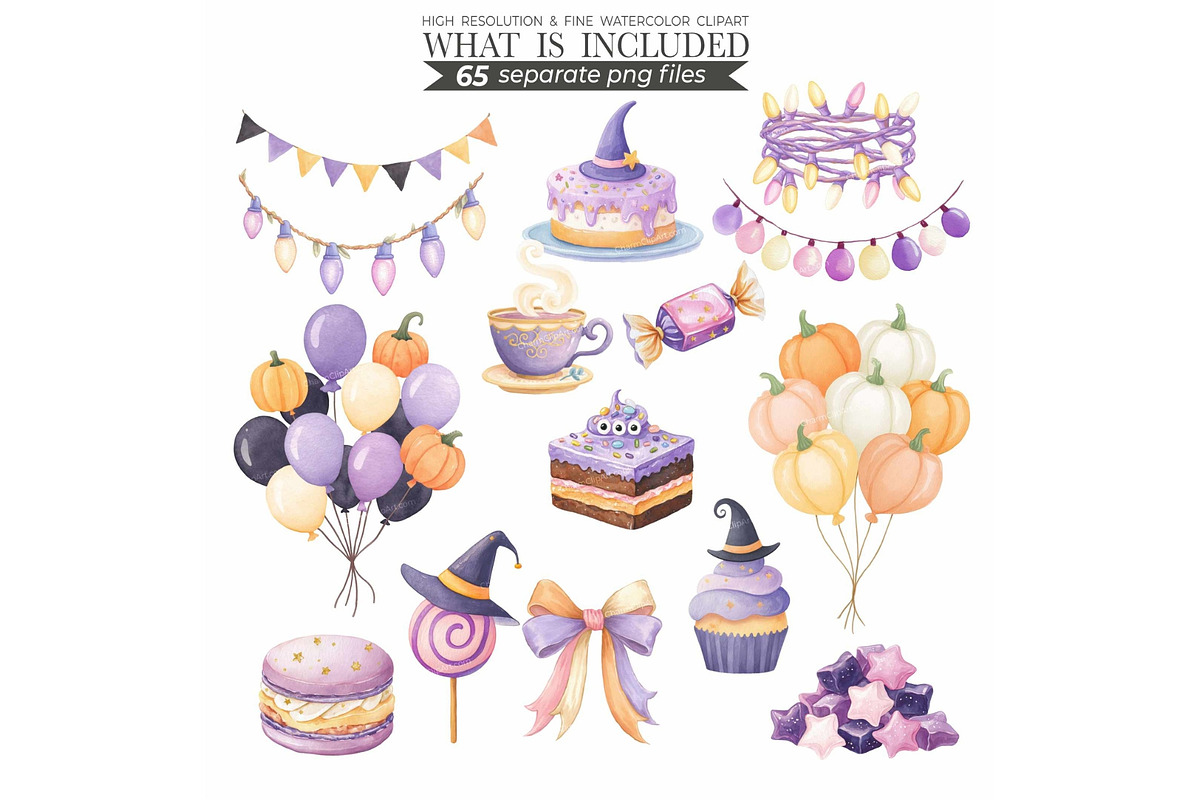 Cute Witch Clipart PNG – Watercolor, an Illustration by CharmClipart (Photo 7 of 7)