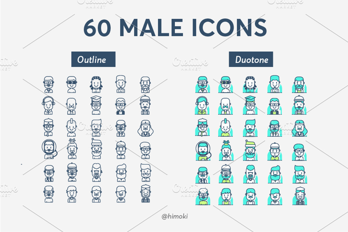 120 avatar icons-Full version, a Duotone Icon by himoki (Photo 5 of 9)