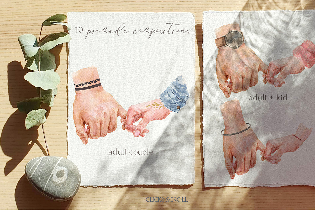 Hands & Relationship Watercolor Set, a Person Illustration by Cat In Colour (Photo 5 of 9)
