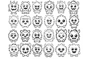 Cartoon Monsters Set 1 Procreate, a Brush Add-On by Disasterology Ink (Thumbnail 9 of 10)