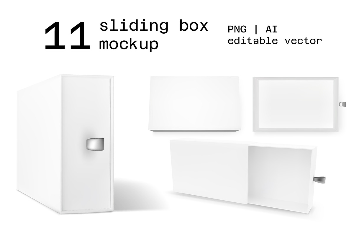 Sliding box mockup - Editable vector, a Product Mockup by MariiaVD (Photo 1 of 2)