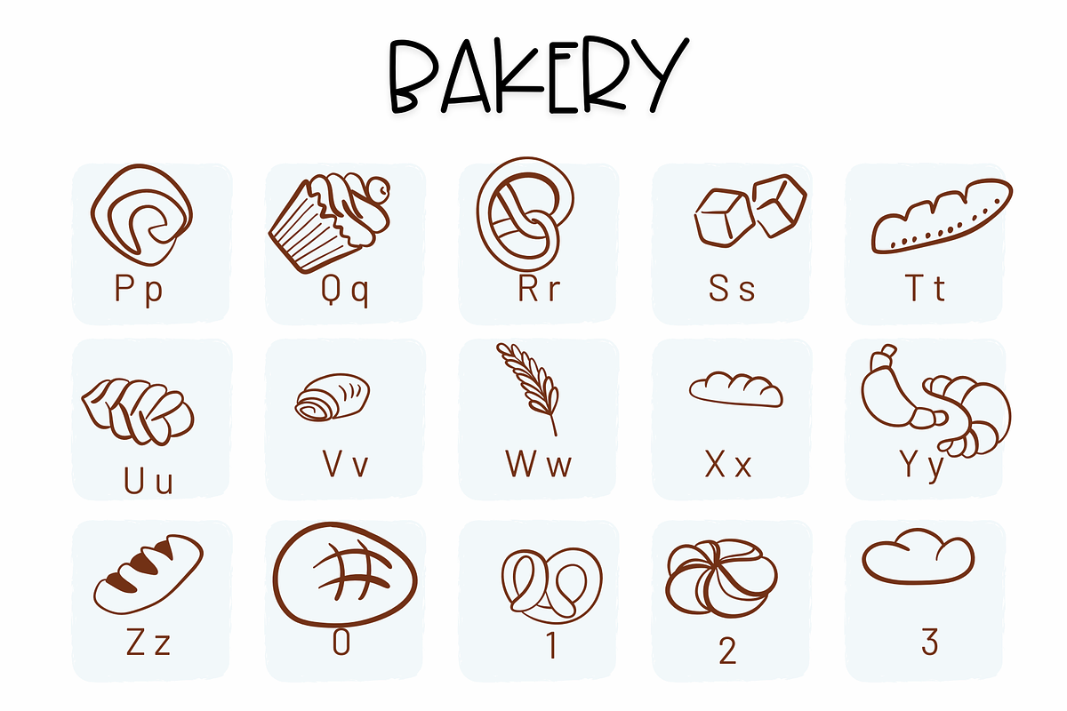 Bakery | Symbols Fonts preview 3