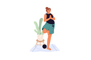 Pregnancy sport exercise, yoga set, a Person Illustration by PaperTrident (Thumbnail 2 of 12)