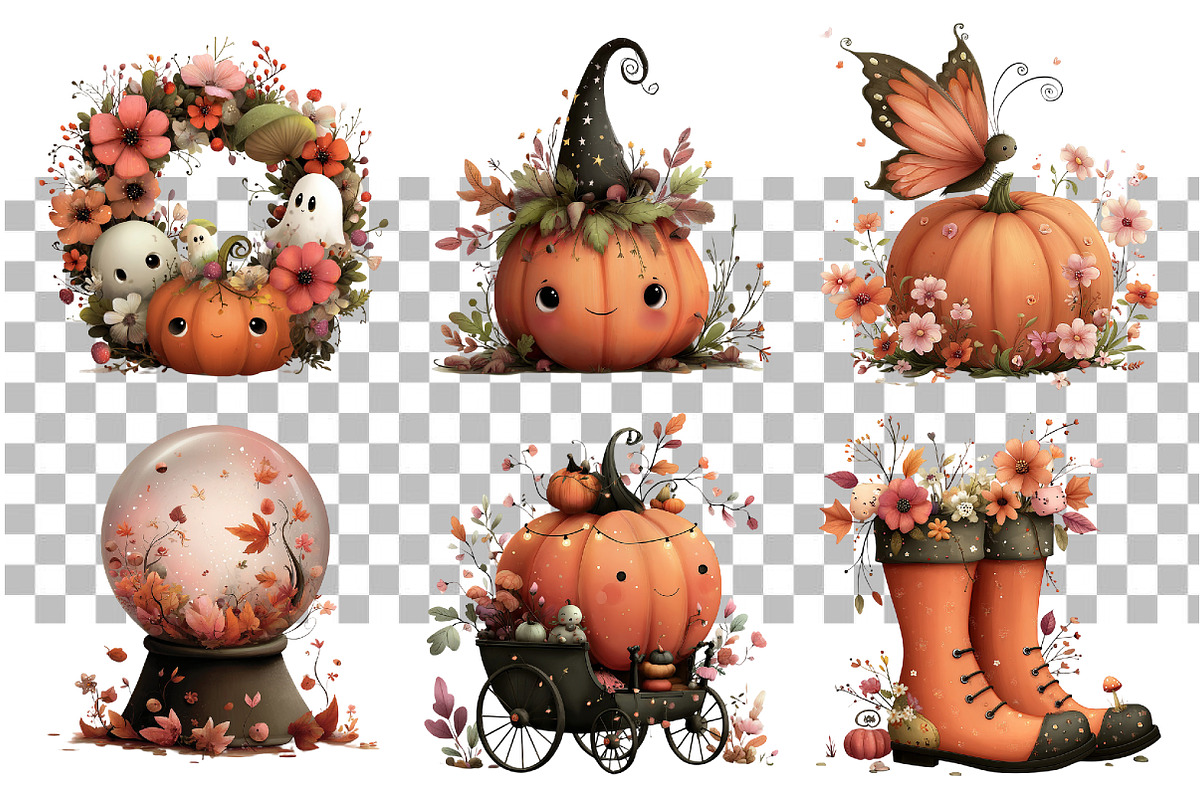 Enchanted Halloween Fall Clipart, a Seasonal Illustration by Daily.Designs (Photo 3 of 5)