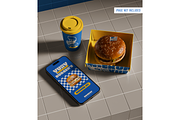 Fast Food Branding Scene Mockup, a Packaging Mockup by Mockthethics. (Thumbnail 9 of 13)