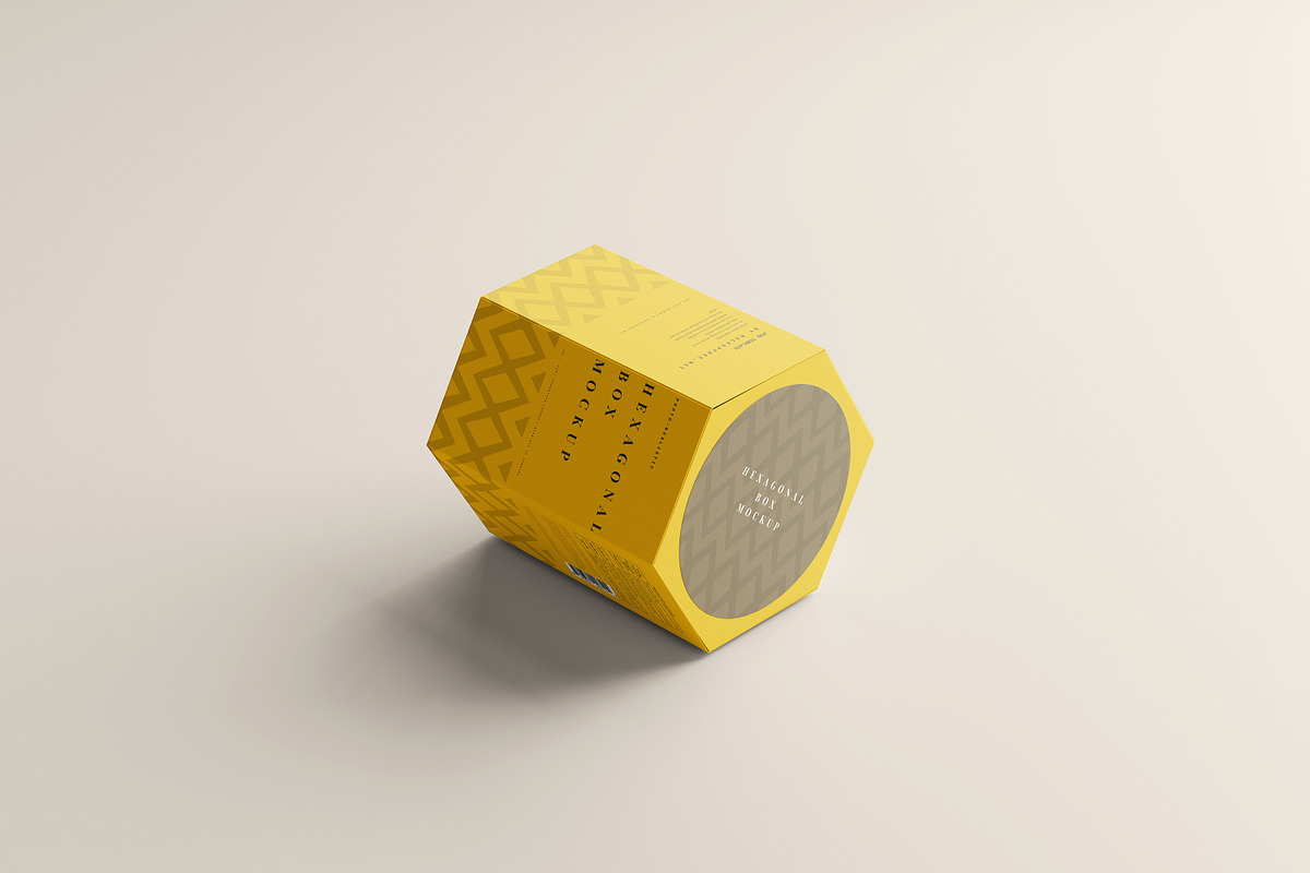 Hexagonal Box Mockup, a Packaging Mockup by MockupFree.Net