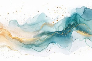 Gold-accented watercolor waves, a Photo by Beautiful things