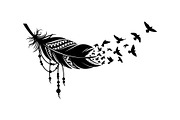 Boho Feather Silhouette Vector, an Object Graphic by jahid234 (Thumbnail 13 of 51)