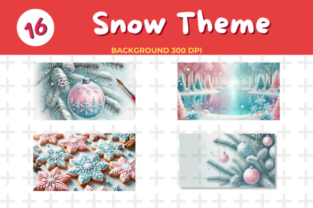 Watercolor Pastel Pink and Blue Snow, a Seasonal Illustration by John_Walker (Photo 5 of 5)