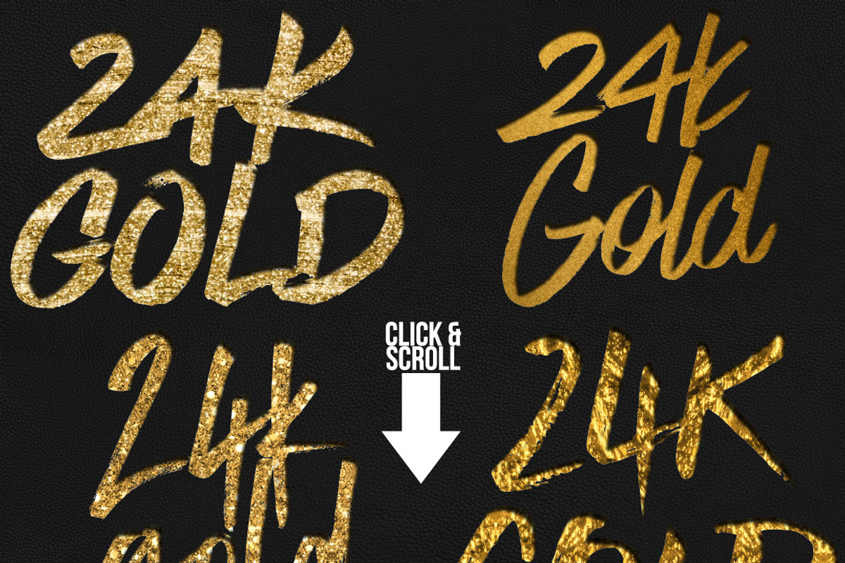 Gold Foil Layer Styles for Photoshop, a Layer Style Add-On by Paper Element (Photo 10 of 15)