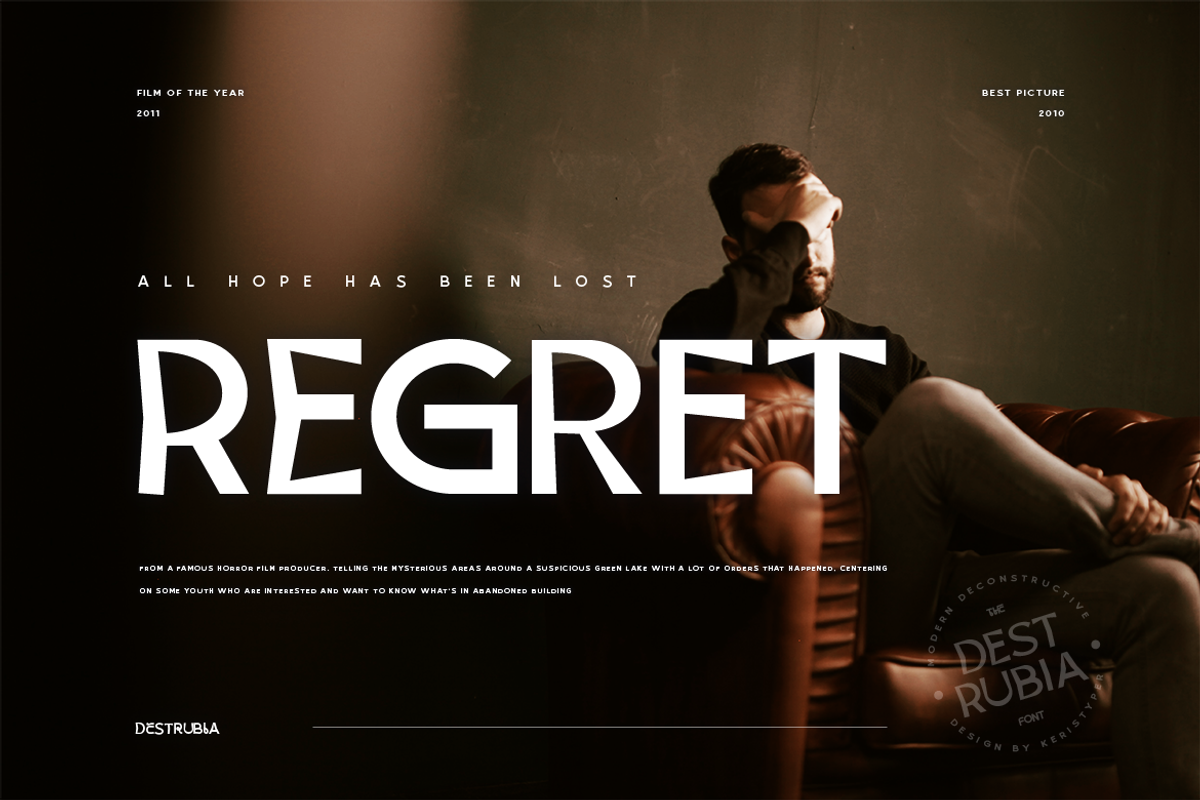 Destrubia, a Sans Serif Font by kerismaker (Photo 7 of 12)