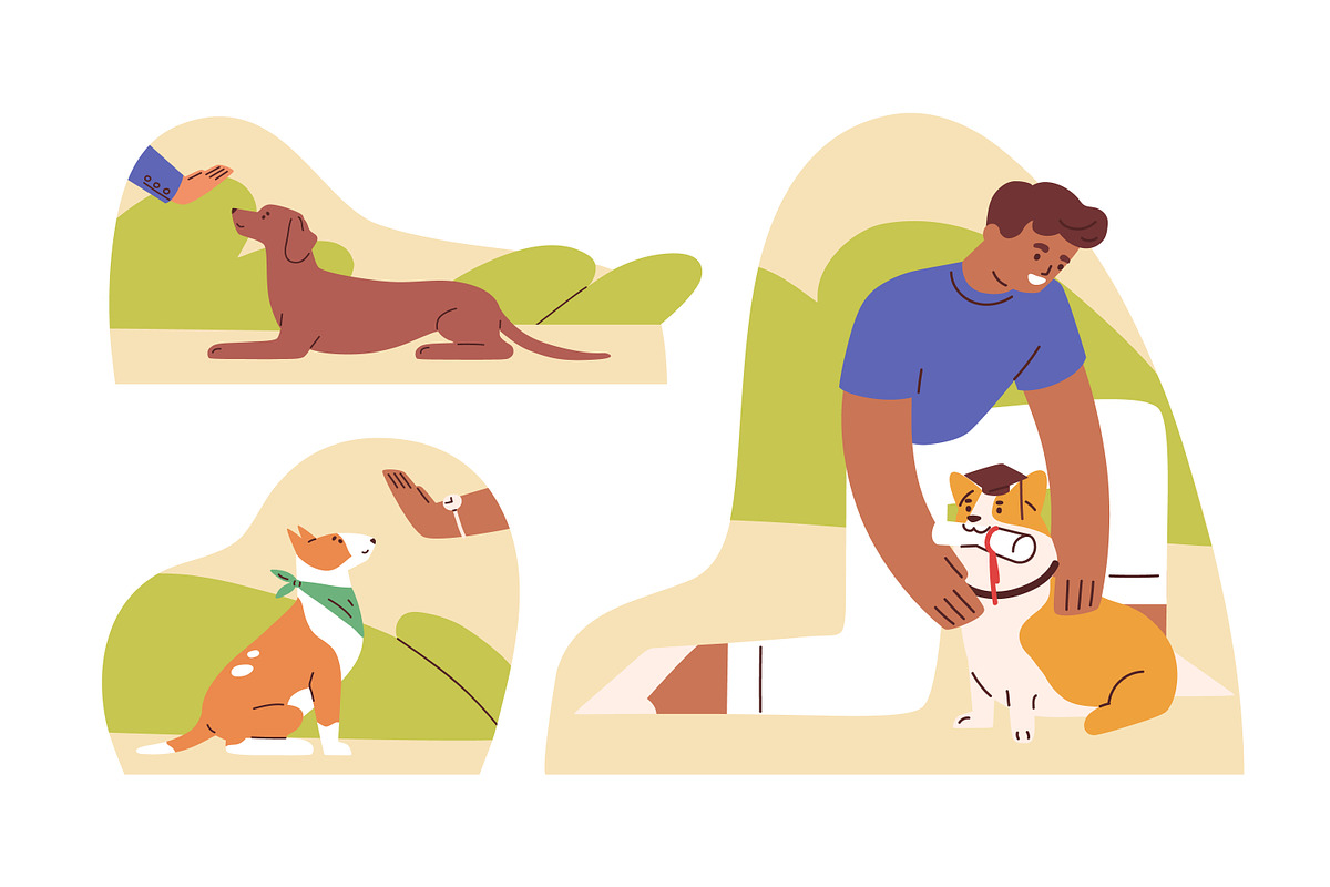 People at dog training school set, an Animal Illustration by Good Studio (Photo 2 of 3)