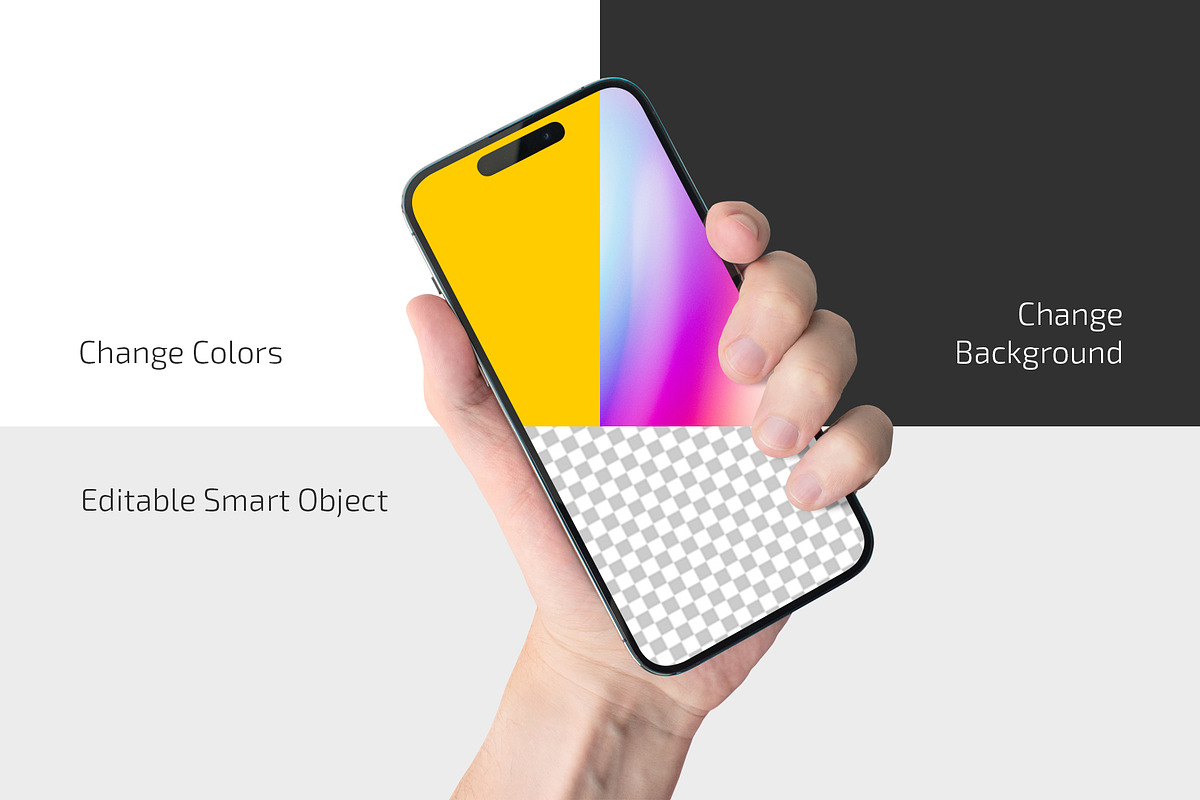 Hand Holding iPhone Mockup Set, an iPhone Mockup by Country4k (Photo 2 of 4)