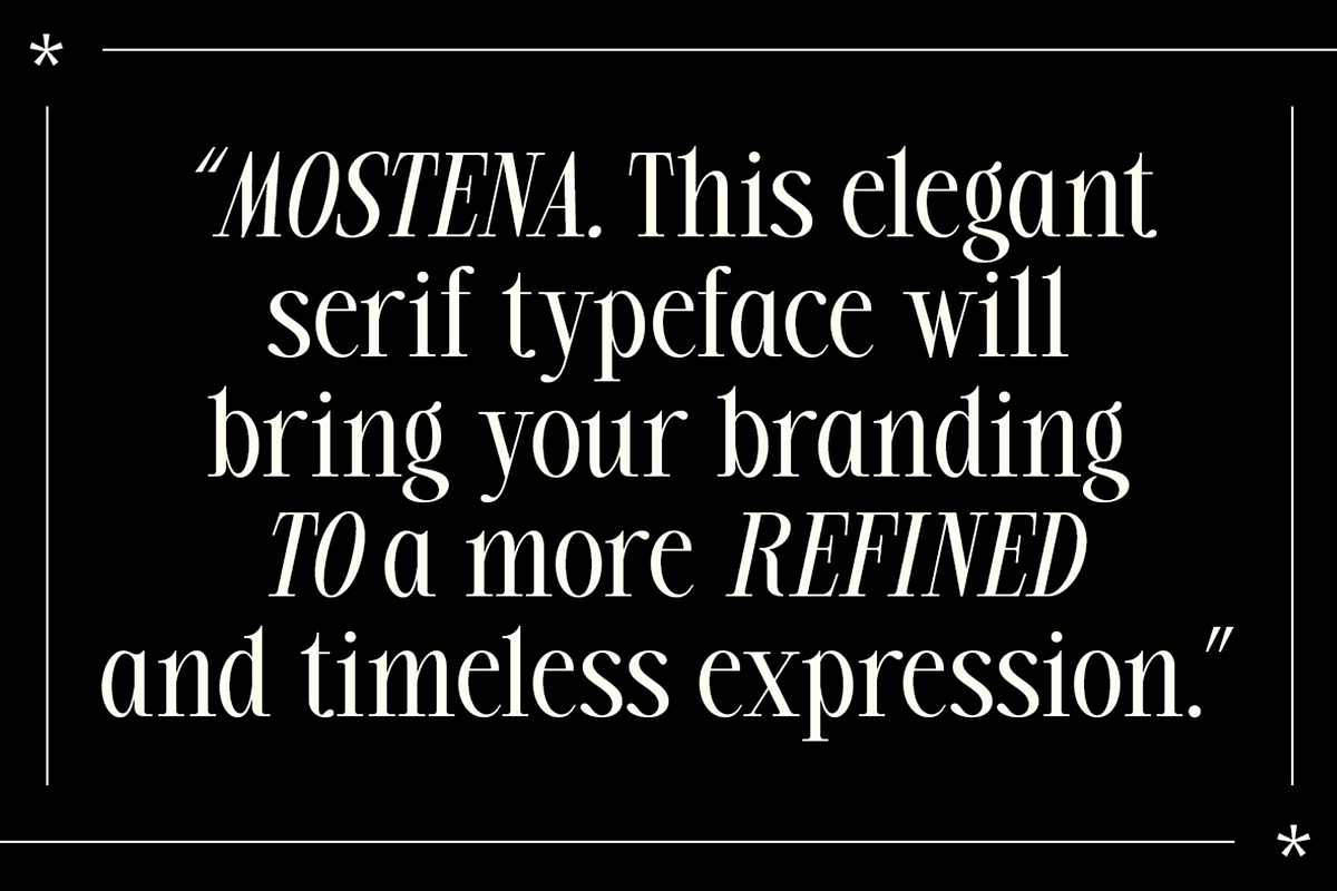 Mostena - Modern Elegant Serif, a Serif Font by roomspace creative lab (Photo 6 of 12)
