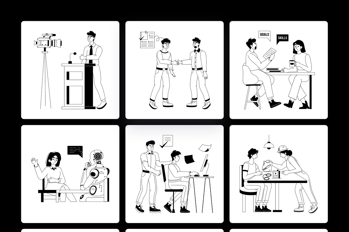 Animated Interview Illustration Set, an Object Illustration by Prosymbols (Photo 11 of 13)