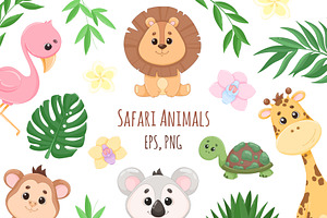 Safari Animals EPS Clipart, an Animal Illustration by ekossa_art