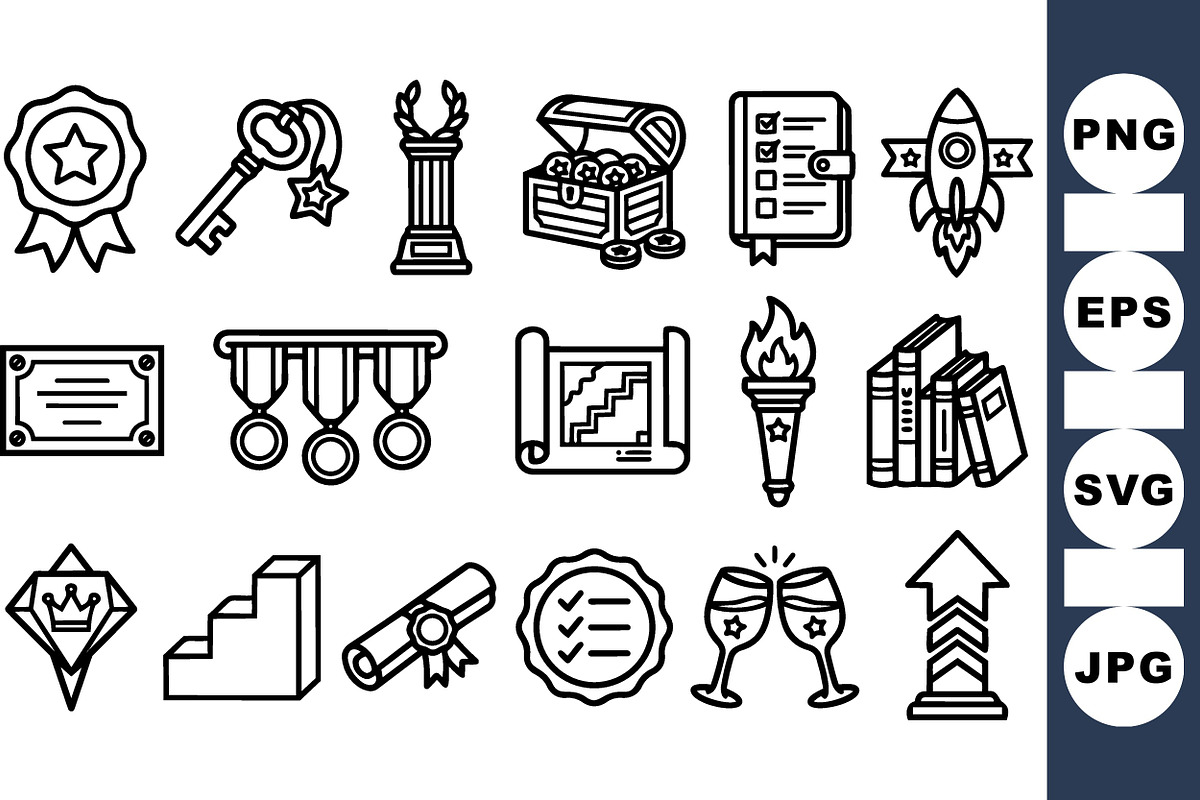 Achievement Icon Collection Set, an Illustration by designvectx (Photo 3 of 3)