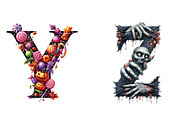 Halloween Alphabet Sublimation, an Illustration by DreamArtGraphic (Thumbnail 5 of 5)