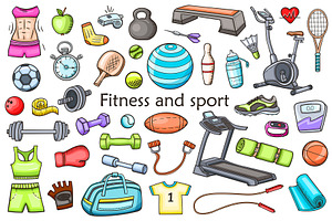 Fitness and Sport Design Kit, a Sport Illustration by Artspace