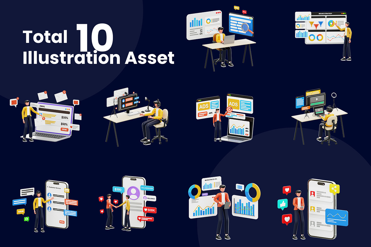 Marketing Activities 3D Illustration, a 3D by novia99design (Photo 6 of 6)