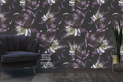Dark Painted Floral Wallpaper, a Wallpaper Graphic by Webvilla Studio (Thumbnail 2 of 7)