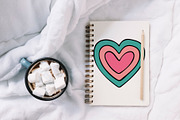 Color drawing hearts in doodle style, a Decorative Illustration by ExpressShop (Thumbnail 5 of 6)
