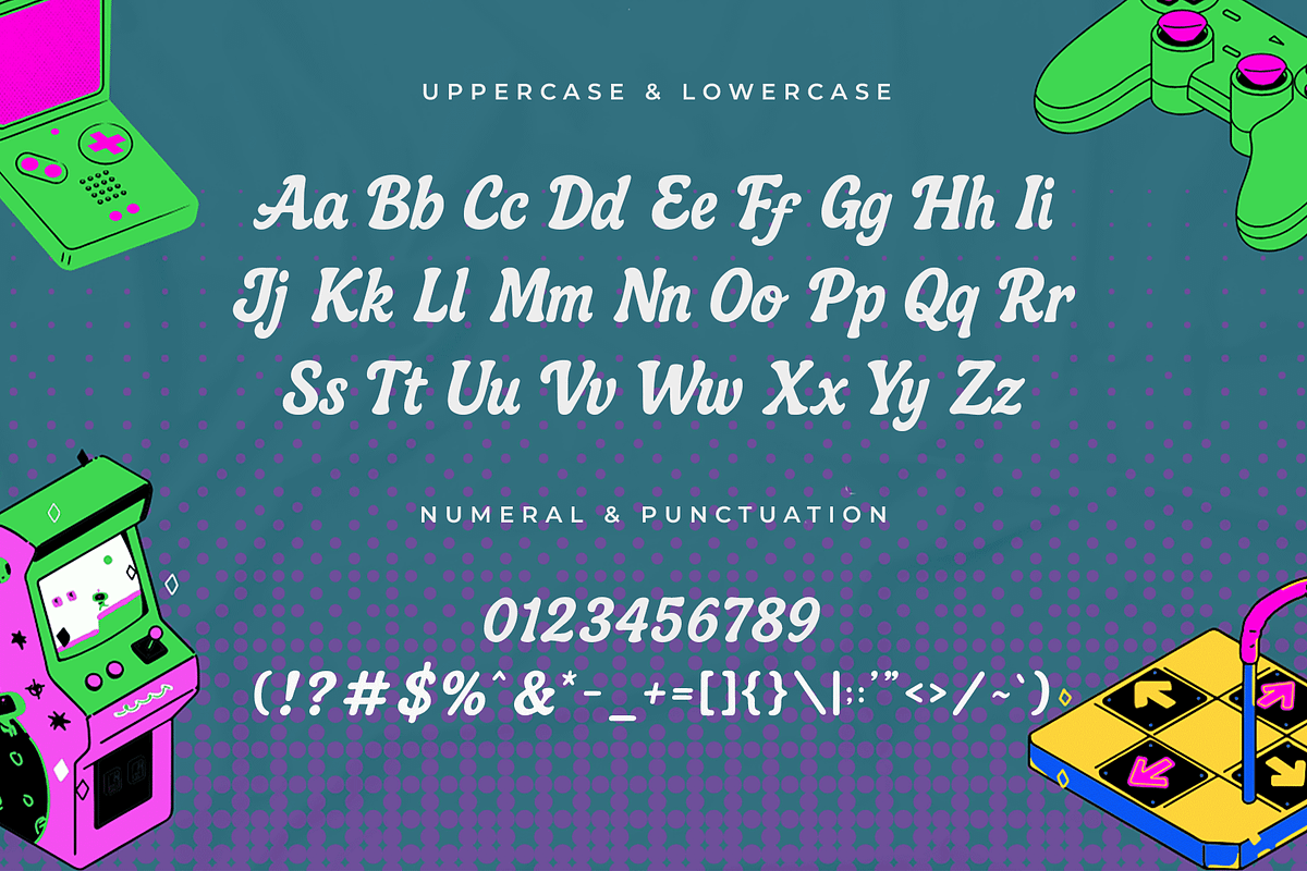 Arcadion – Modern Retro Font, a Serif Font by overlaytemplates (Photo 4 of 5)