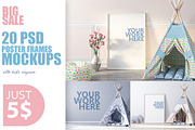 20 PSD. Kids room with frame mockup, a Product Mockup by Radmila (Thumbnail 1 of 5)