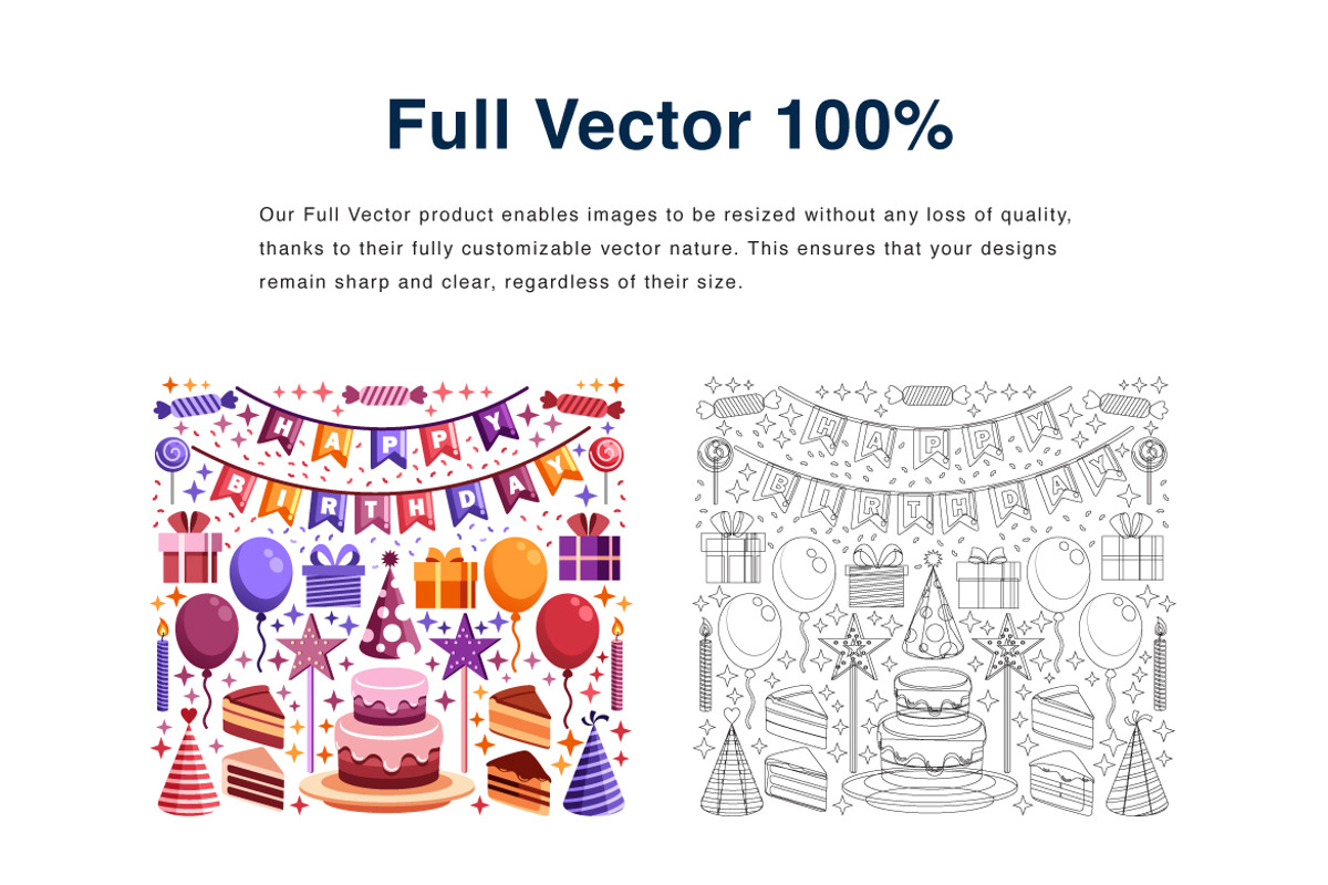 Birthday Elements Vector Illustratio, a Decorative Illustration by KAZ by IanMikraz Studio (Photo 2 of 3)