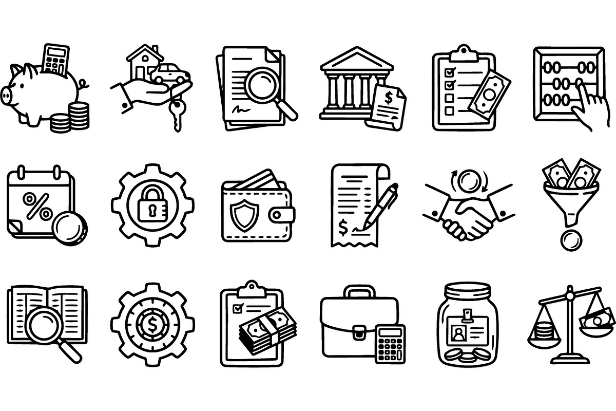 Line Art Finance Icons Bundle For Bu, an Illustration by designvectx (Photo 2 of 3)