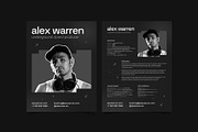 Dark DJ Press Kit / EPK Template, a Resume Template by vinyljunkie (Thumbnail 2 of 8)