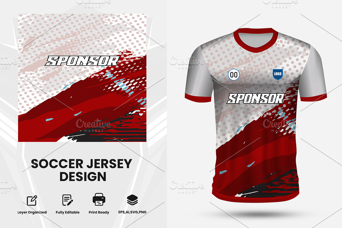 Soccer jersey design for sublimation, a Sport Illustration by samsulpassive (Photo 3 of 4)