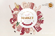 Ultimate meat set. Meat market, a Food Illustration by handsketched (Thumbnail 1 of 17)