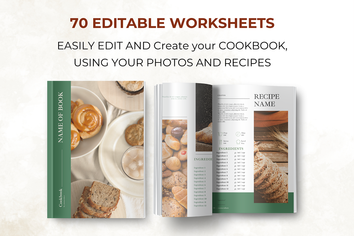 Recipe Book Template for Canva, a Presentation Template by Digital By Nikoleta (Photo 3 of 8)