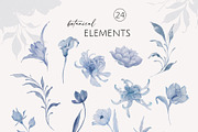 NAVY BLUE GARDEN watercolor flowers, a Decorative Illustration by Yuliia Lashevska (Thumbnail 13 of 14)