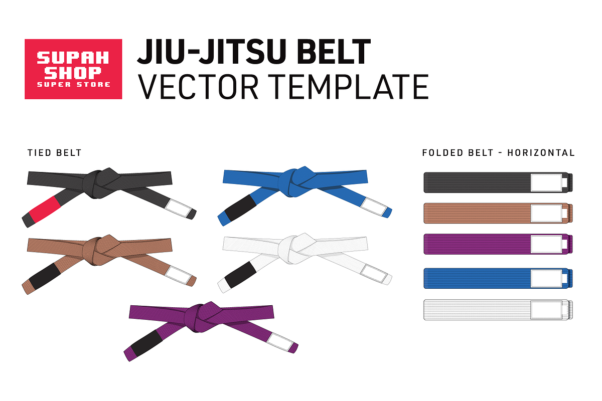 Jiu-Jitsu Belt Vector Template, a Product Mockup by Supah Shop
