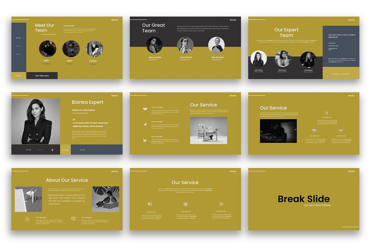 Bianka–Business PowerPoint Template, a Presentation Template by kreatifreya (Photo 4 of 5)