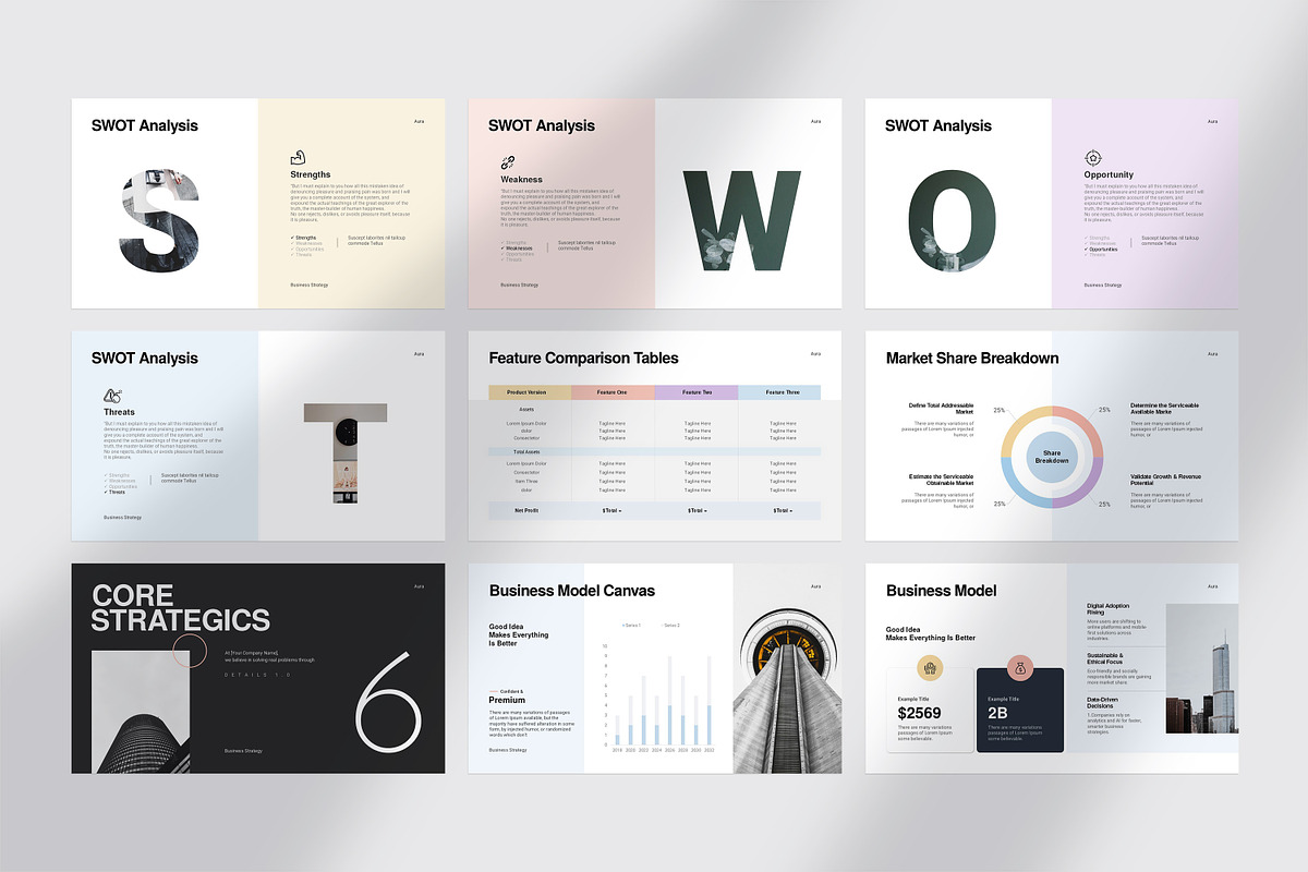 AURA Business Strategy Presentation, a Presentation Template by GoldenPixelStudio (Photo 13 of 30)