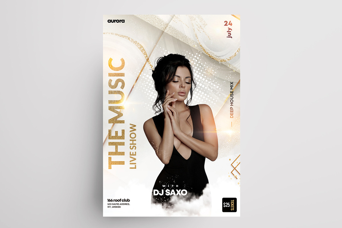 Glamour White Party Flyer (PSD), a Flyer Template by PixelsDesign (Photo 2 of 2)