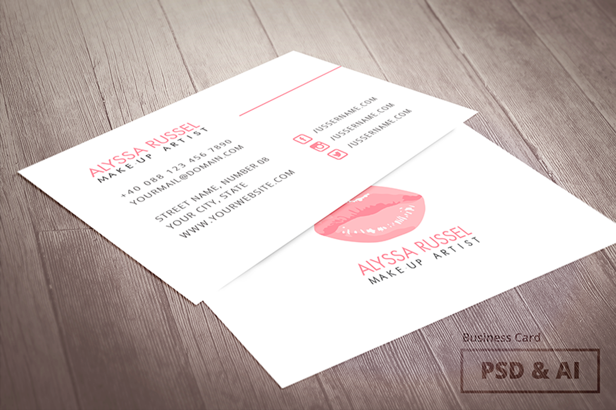 Makeup Artist - Business Card, a Business Card Template by Moon Starer Studio (Photo 2 of 3)