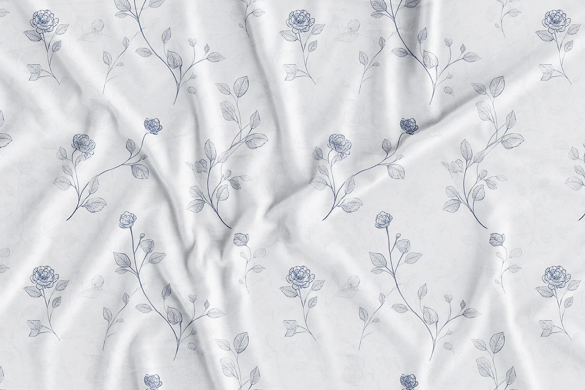 Floral Blue Toile Seamless Patterns, a Pattern Graphic by Olya Creative (Photo 14 of 18)