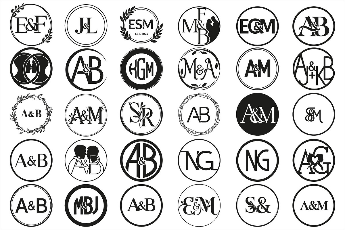 couple initial circle monogram, an Illustration by Amazin_art (Photo 1 of 31)
