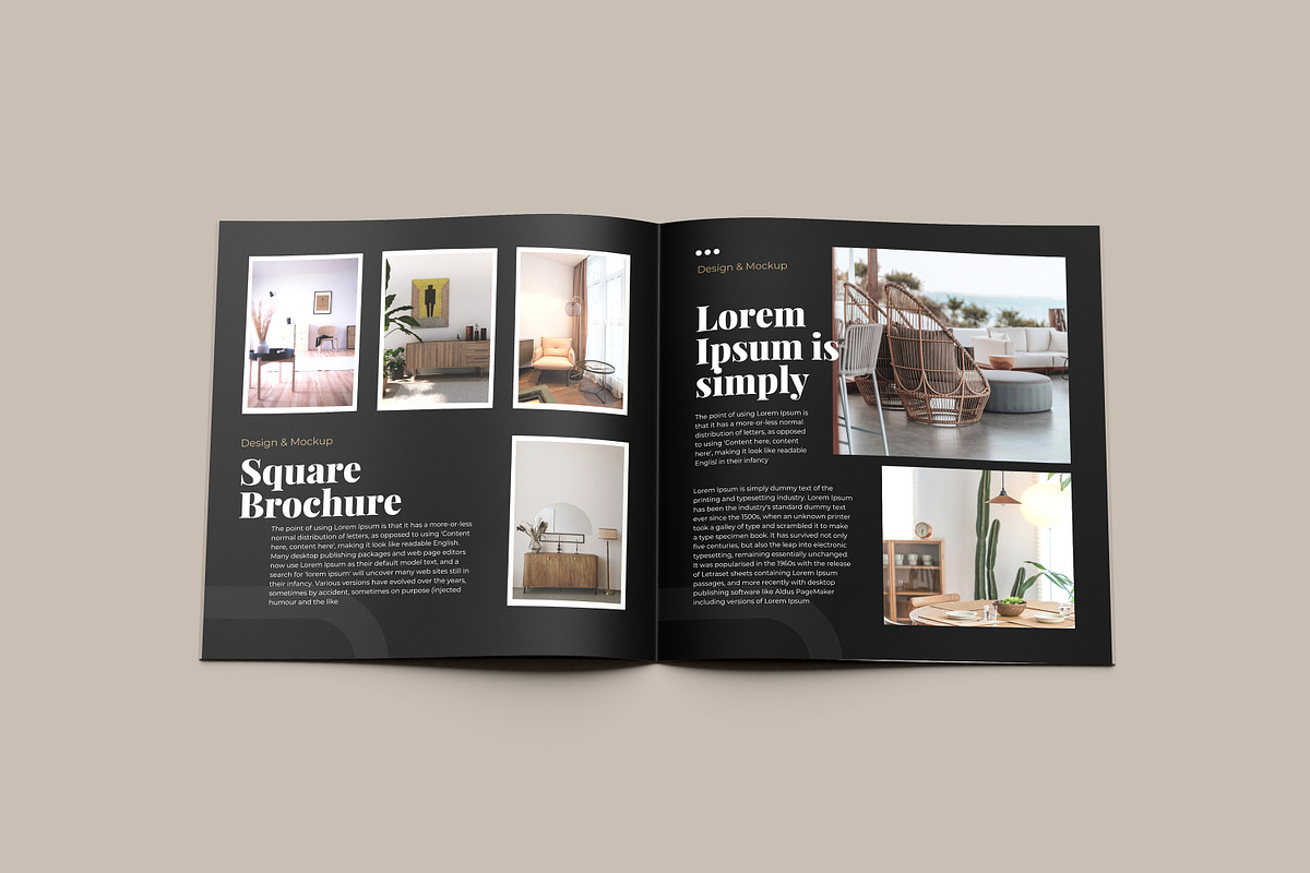 Square Brochure Mockup, a Books & Magazine Mockup by NyakBiett (Photo 2 of 7)