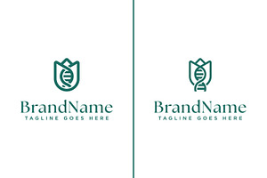 Tulip Flower and DNA Logo Set, a Branding & Logo Template by Pray Art Design Studio