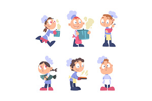 Little Boy and Girl Chef Character, a Person Illustration by TopVectors