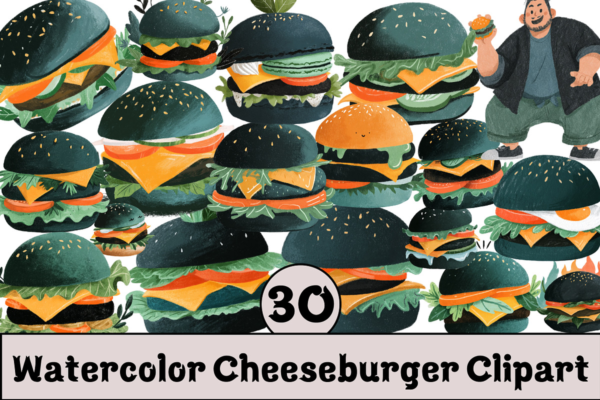 Cheeseburger Clipart, an Illustration by Design Market (Photo 1 of 3)