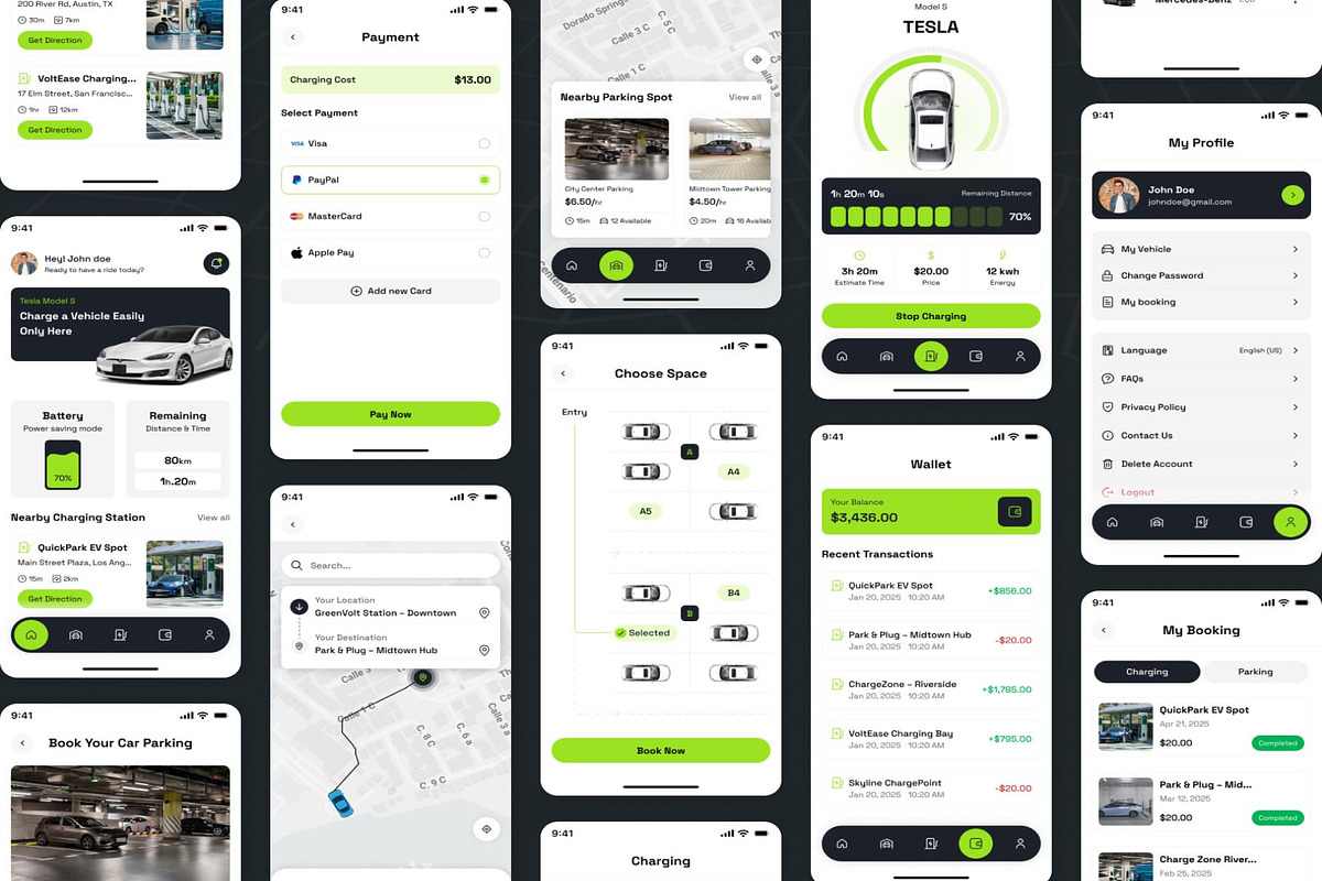 Parkify Car Parking& Charging Mobile, an UI Kit Template by Creative Perspective (Photo 4 of 8)
