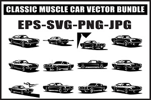 Classic Muscle Car SVG Bundle, an Object Graphic by Creativeshirt